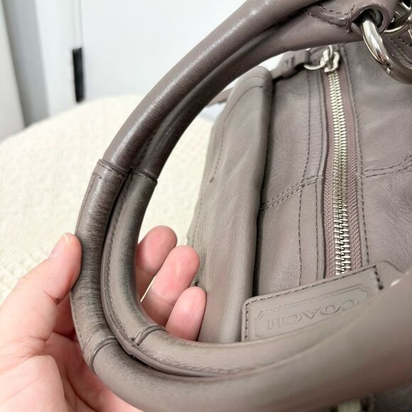 Coach Hampton Leather Turnlock NS Tote Z27748 Dark Grey North South Shoulder Bag - Picture 5 of 11